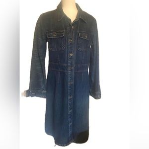 Vintage DKNY Jeans Structured Denim Large (fits like medium)Button Up Dress/Coat